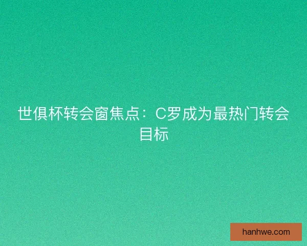 世俱杯转会窗焦点:C罗成为最热门转会目标 世俱杯转会窗焦点:C罗成为最热门转会目标